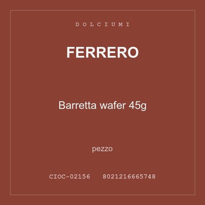Ferrero Barretta wafer 45g — conf. 3 pz