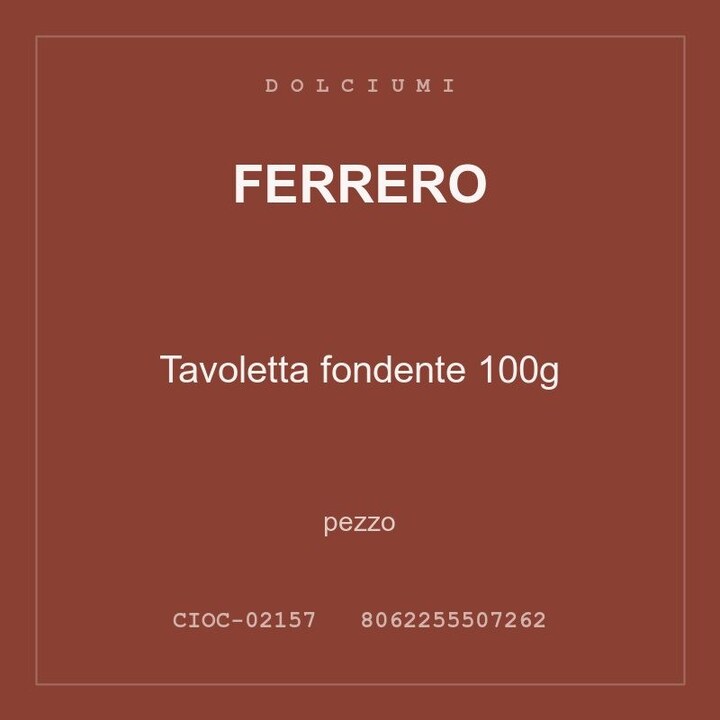 Ferrero Tavoletta fondente 100g — conf. 4 pz