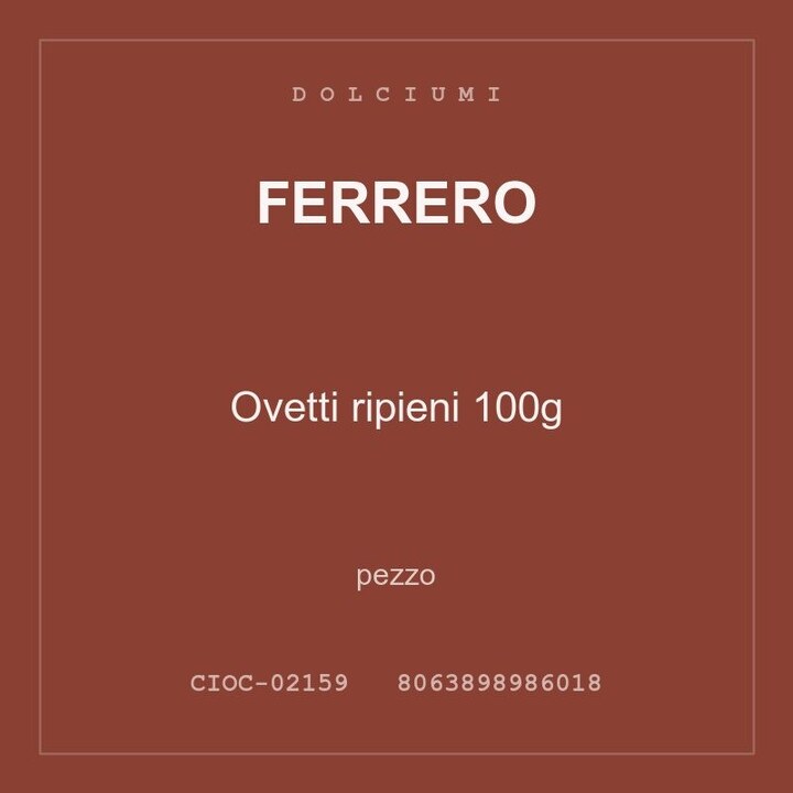 Ferrero Ovetti ripieni 100g — conf. 4 pz