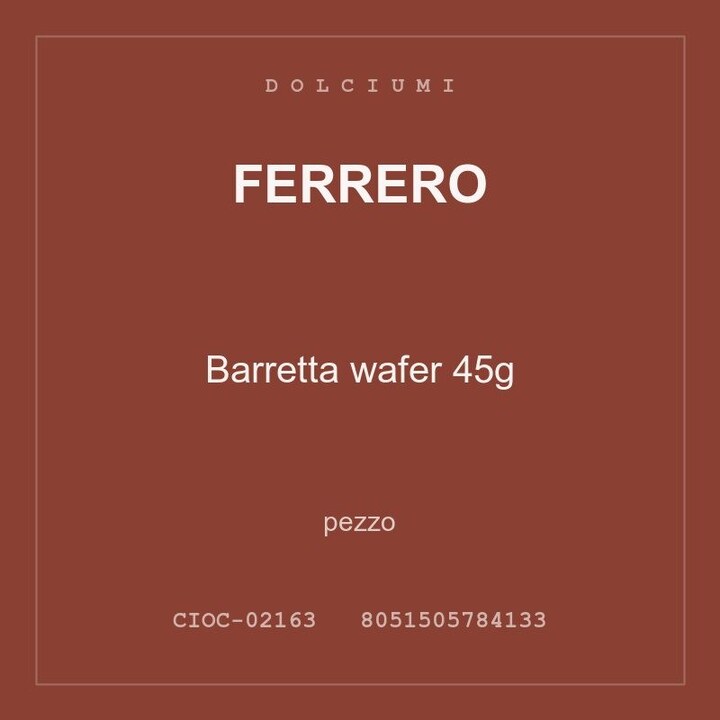 Ferrero Barretta wafer 45g — conf. 4 pz