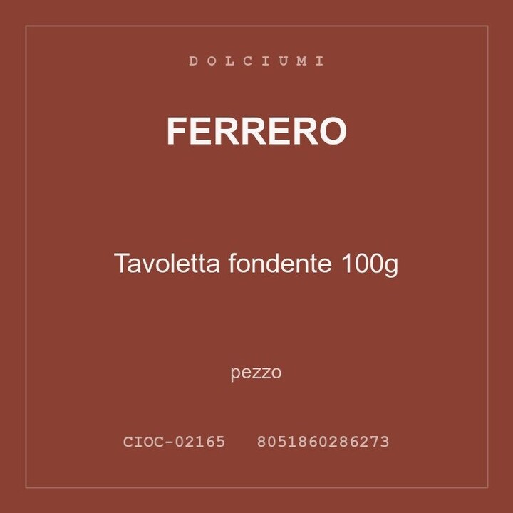 Ferrero Tavoletta fondente 100g — conf. 6 pz