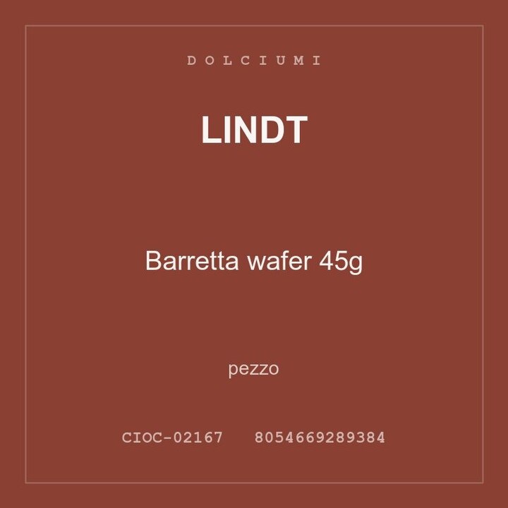 Lindt Barretta wafer 45g — conf. 3 pz