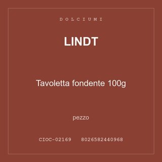 Lindt Tavoletta fondente 100g — conf. 8 pz