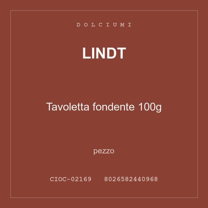 Lindt Tavoletta fondente 100g — conf. 8 pz