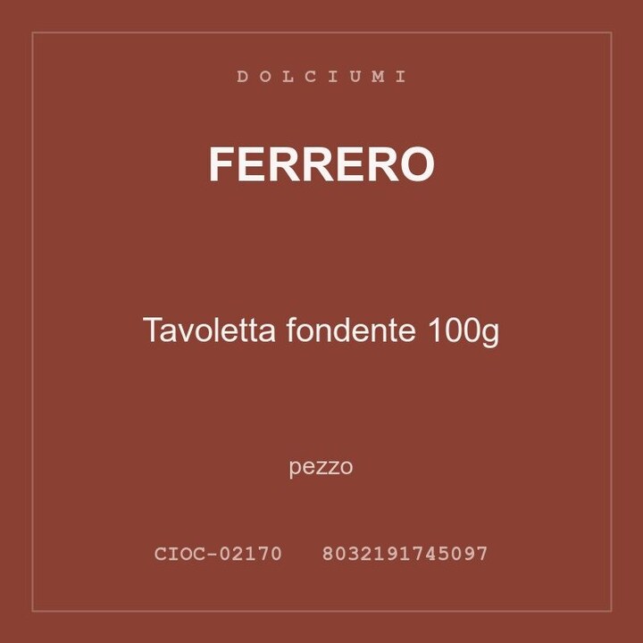 Ferrero Tavoletta fondente 100g — conf. 8 pz