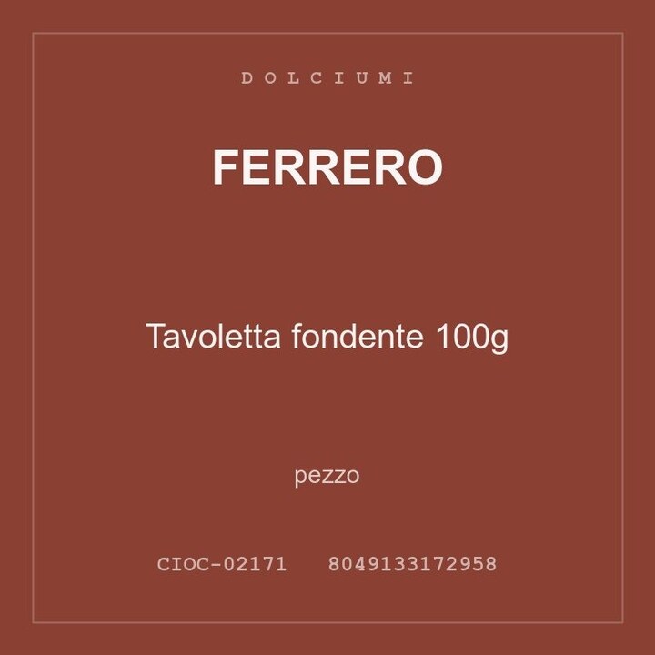 Ferrero Tavoletta fondente 100g — conf. 12 pz