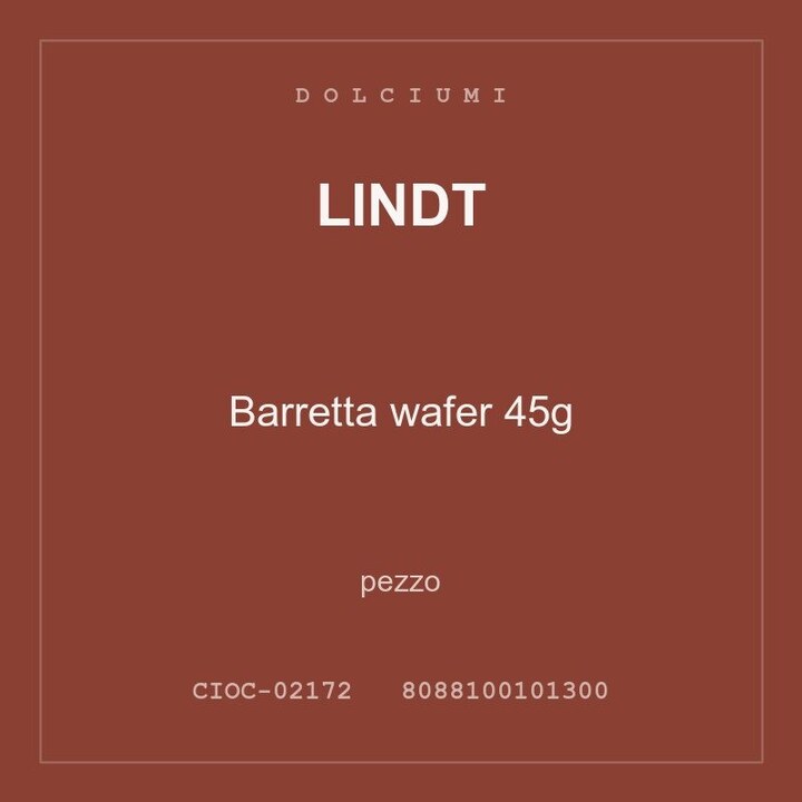 Lindt Barretta wafer 45g — conf. 4 pz