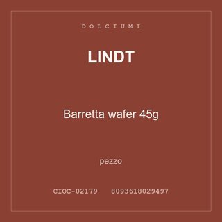 Lindt Barretta wafer 45g — conf. 6 pz