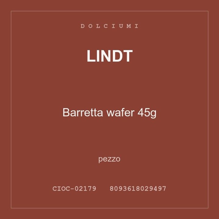 Lindt Barretta wafer 45g — conf. 6 pz