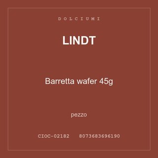 Lindt Barretta wafer 45g — conf. 8 pz