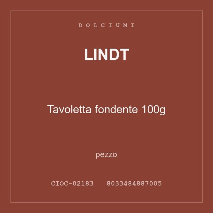 Lindt Tavoletta fondente 100g — conf. 12 pz