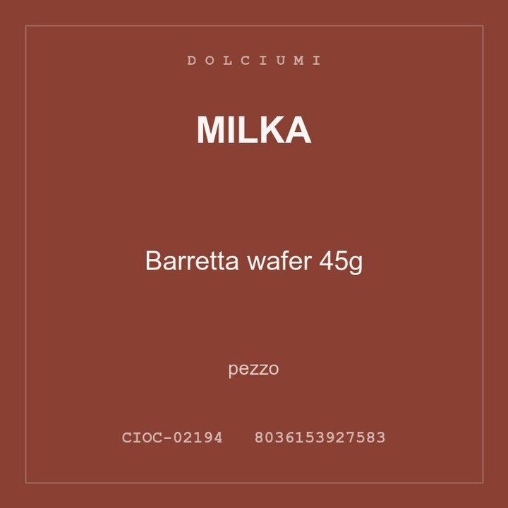 Milka Barretta wafer 45g — pezzo