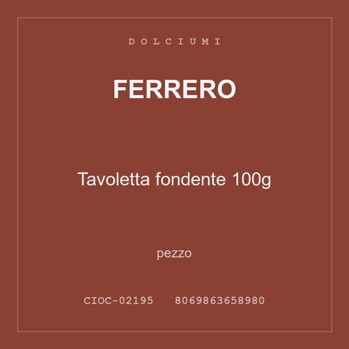 Ferrero Tavoletta fondente 100g — pezzo singolo