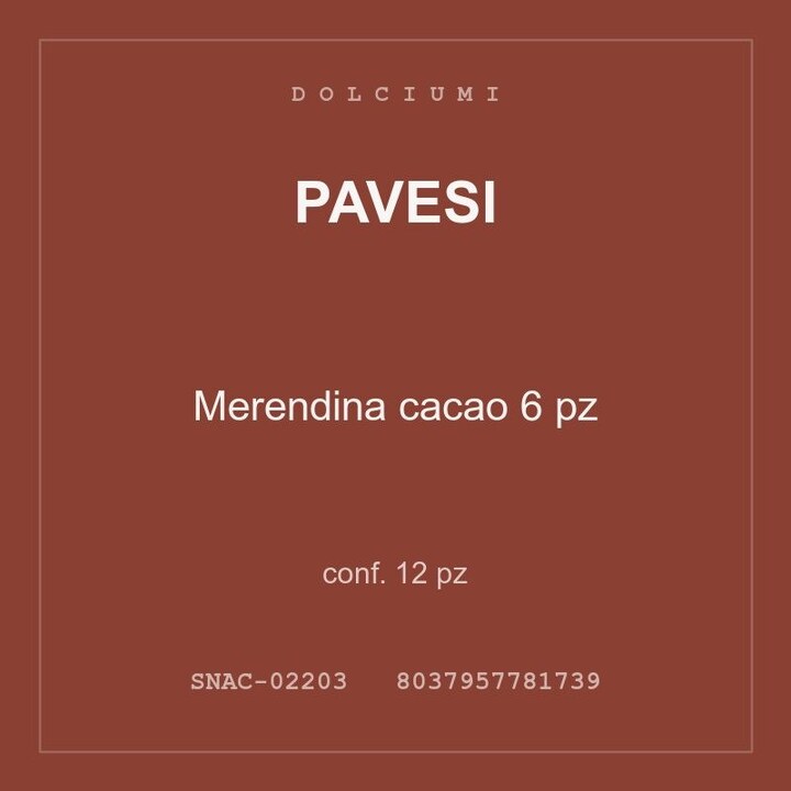 Pavesi Merendina cacao 6 pz — conf. 12 pz