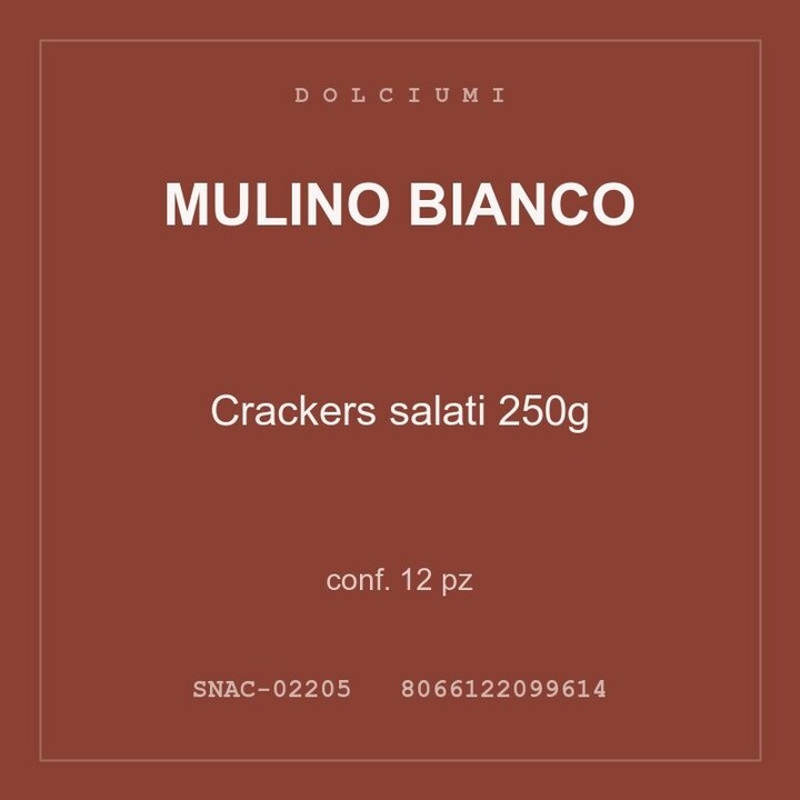 Mulino Bianco Crackers salati 250g — conf. 12 pz