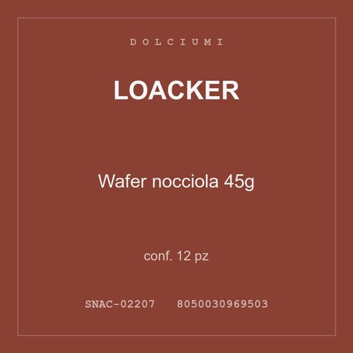 Loacker Wafer nocciola 45g — conf. 12 pz