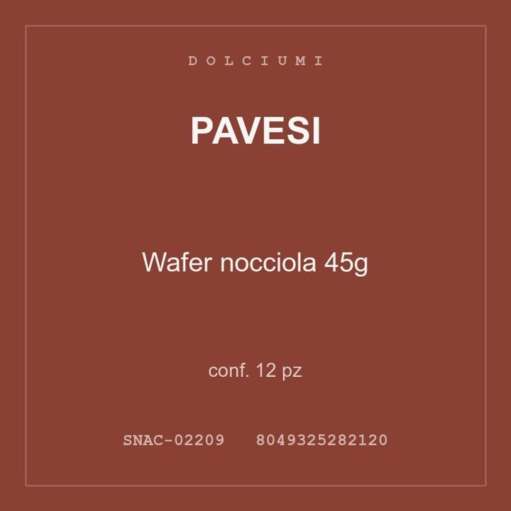 Pavesi Wafer nocciola 45g — conf. 12 pz