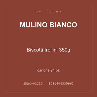 Mulino Bianco Biscotti frollini 350g — cartone 24 pz
