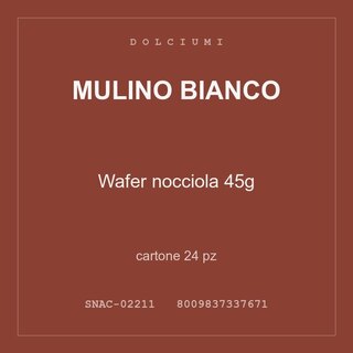 Mulino Bianco Wafer nocciola 45g — cartone 24 pz