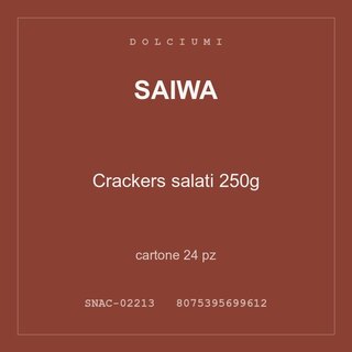 Saiwa Crackers salati 250g — cartone 24 pz