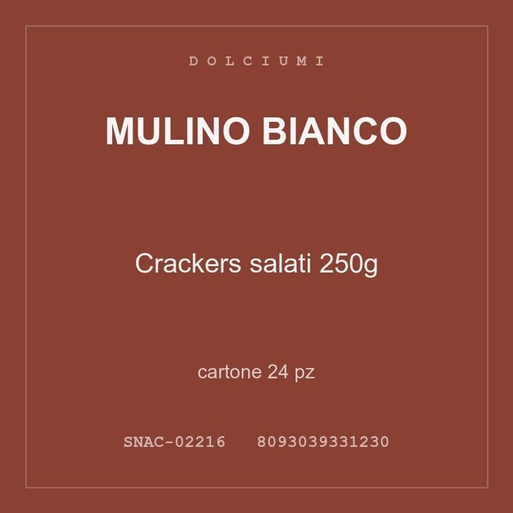 Mulino Bianco Crackers salati 250g — cartone 24 pz