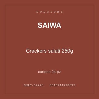 Saiwa Crackers salati 250g — cartone 12 pz
