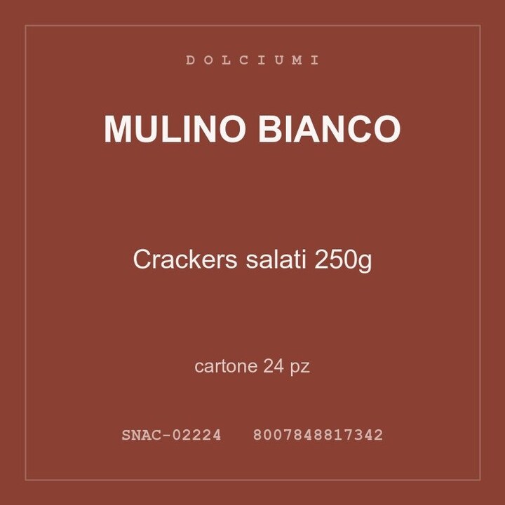 Mulino Bianco Crackers salati 250g — cartone 12 pz