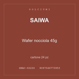 Saiwa Wafer nocciola 45g — cartone 24 pz