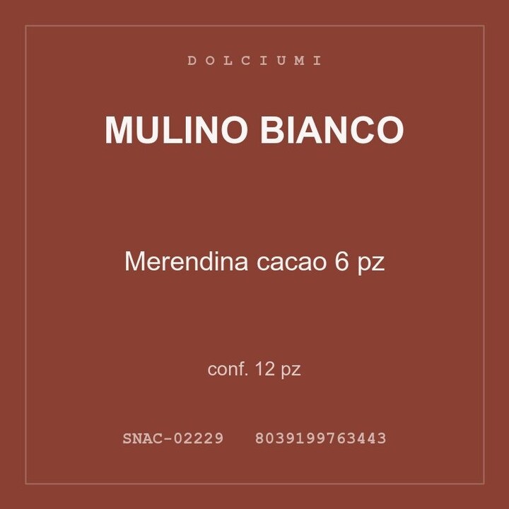 Mulino Bianco Merendina cacao 6 pz — conf. 25 pz