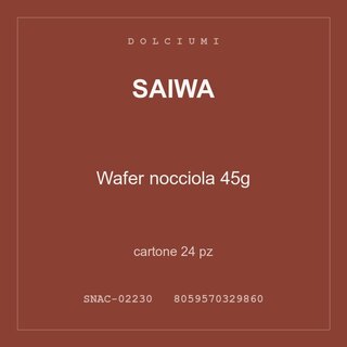 Saiwa Wafer nocciola 45g — cartone 12 pz