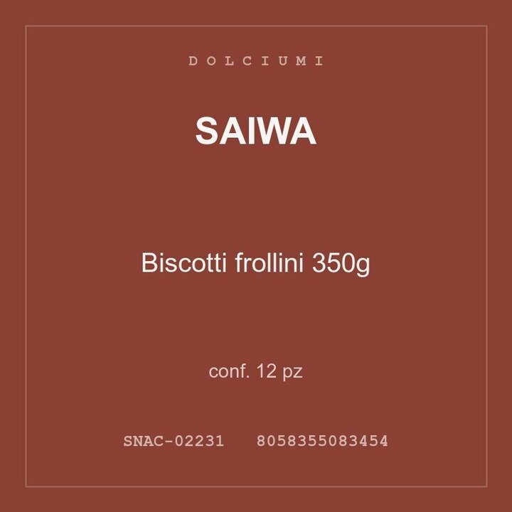 Saiwa Biscotti frollini 350g — conf. 12 pz