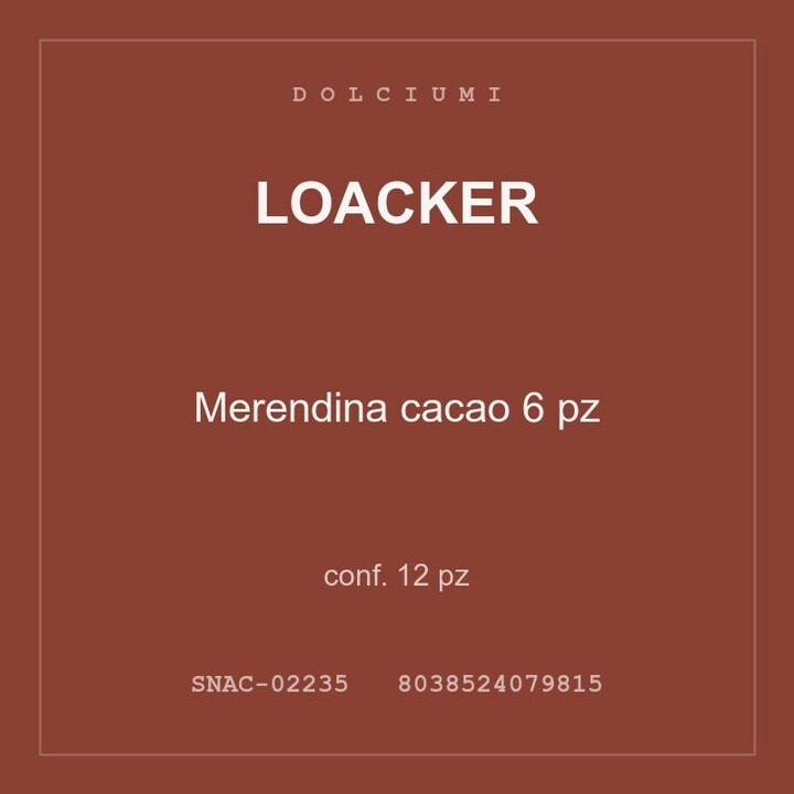 Loacker Merendina cacao 6 pz — conf. 25 pz
