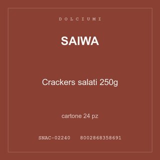 Saiwa Crackers salati 250g — cartone 70 pz