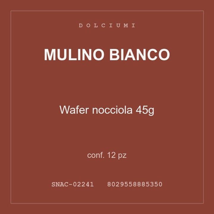 Mulino Bianco Wafer nocciola 45g — conf. 12 pz