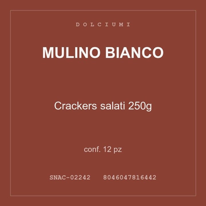 Mulino Bianco Crackers salati 250g — conf. 25 pz