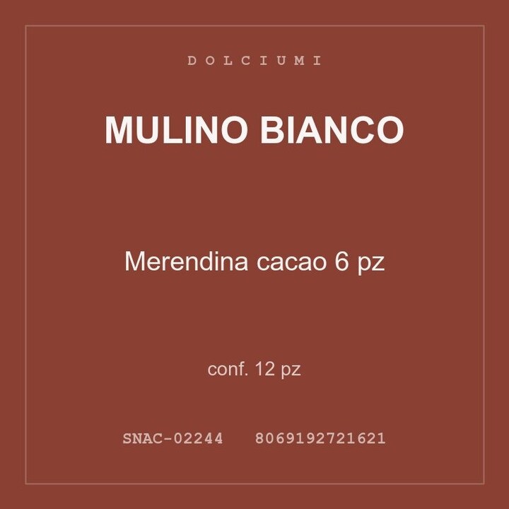 Mulino Bianco Merendina cacao 6 pz — conf. 35 pz