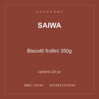 Saiwa Biscotti frollini 350g — cartone 24 pz