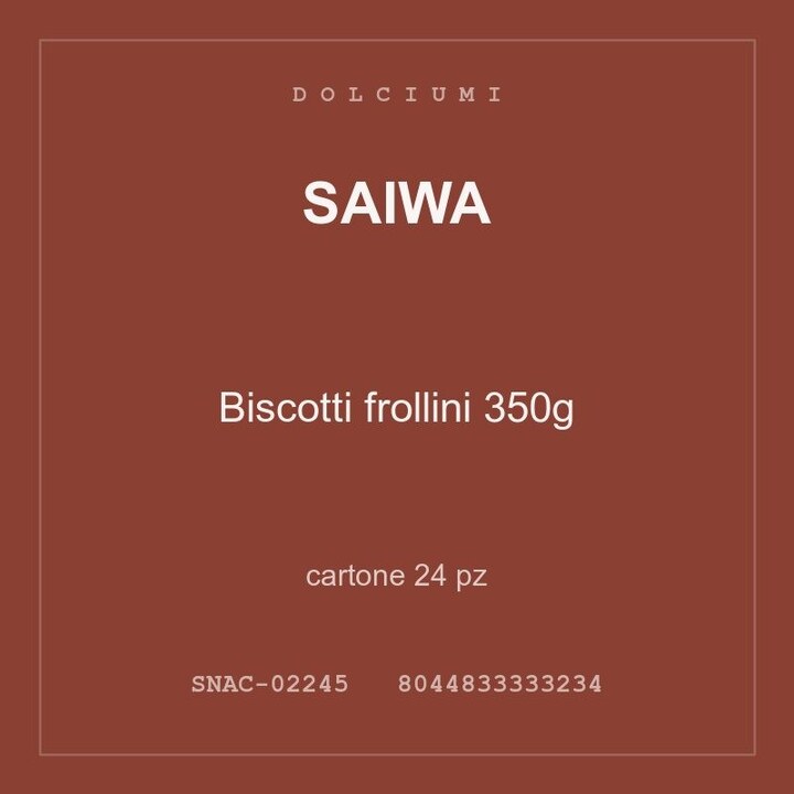 Saiwa Biscotti frollini 350g — cartone 24 pz