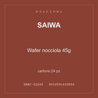 Saiwa Wafer nocciola 45g — cartone 70 pz