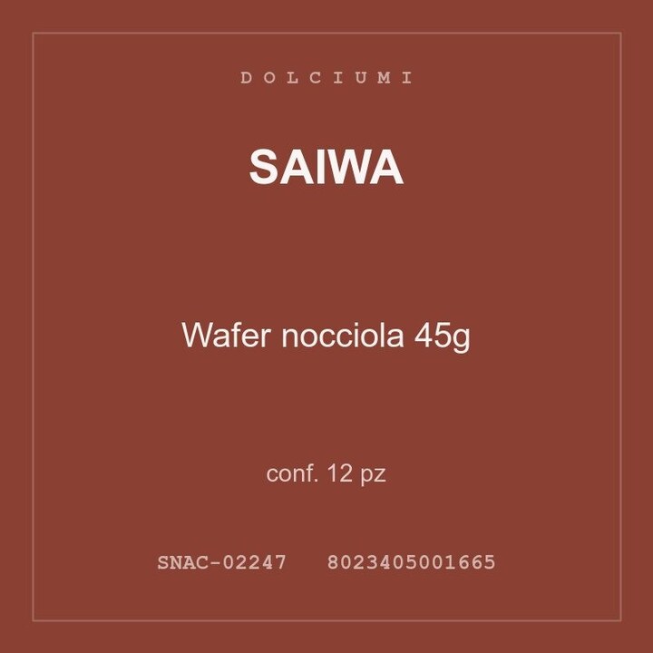 Saiwa Wafer nocciola 45g — conf. 12 pz