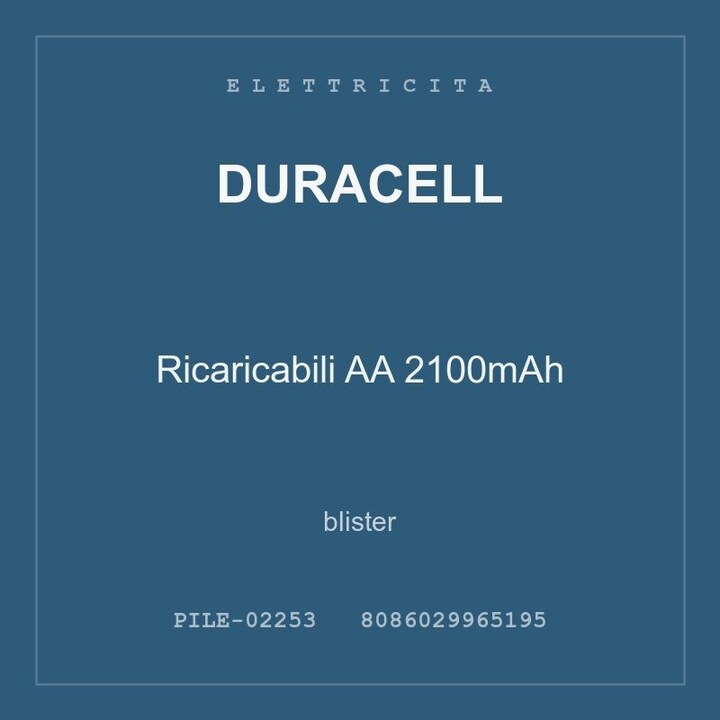 Duracell Ricaricabili AA 2100mAh — blister