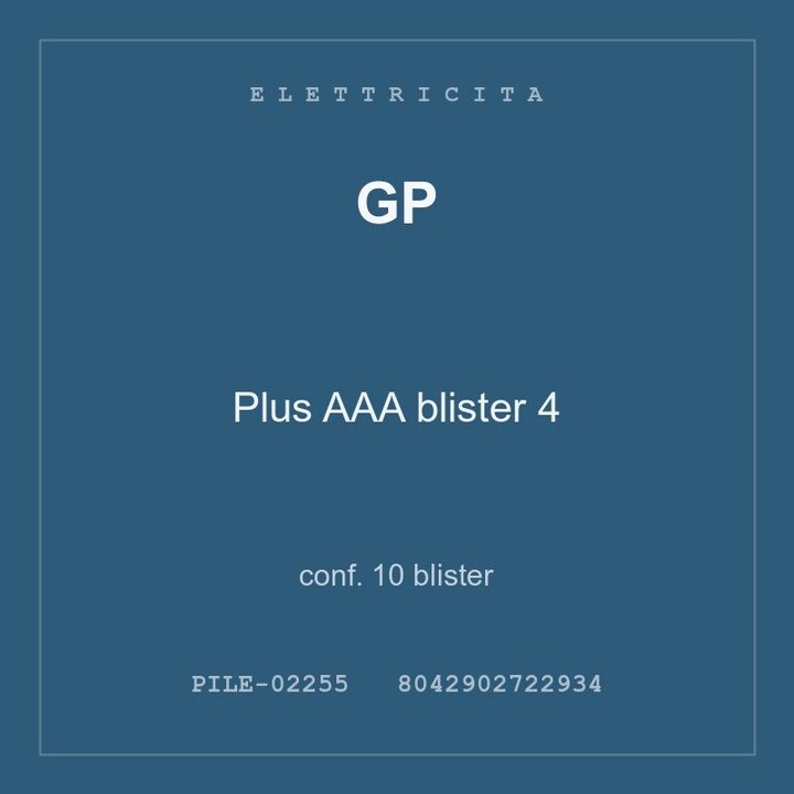 GP Plus AAA blister 4 — conf. 10 blister