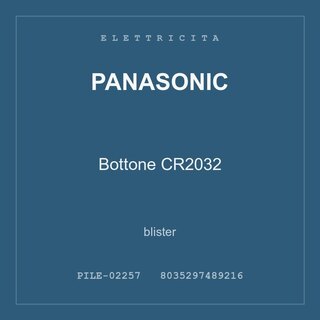 Panasonic Bottone CR2032 — blister