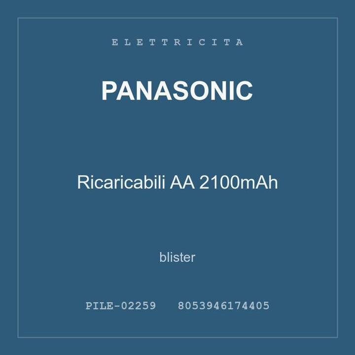 Panasonic Ricaricabili AA 2100mAh — blister