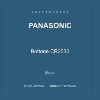 Panasonic Bottone CR2032 — conf. 2 pz