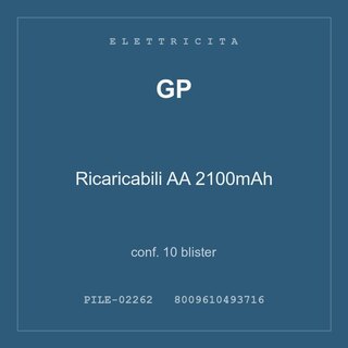 GP Ricaricabili AA 2100mAh — conf. 10 blister