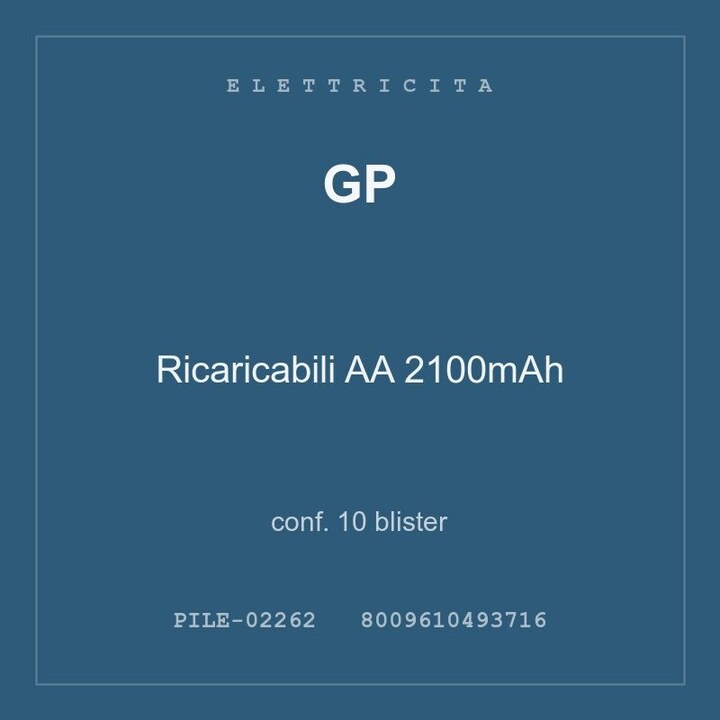 GP Ricaricabili AA 2100mAh — conf. 10 blister