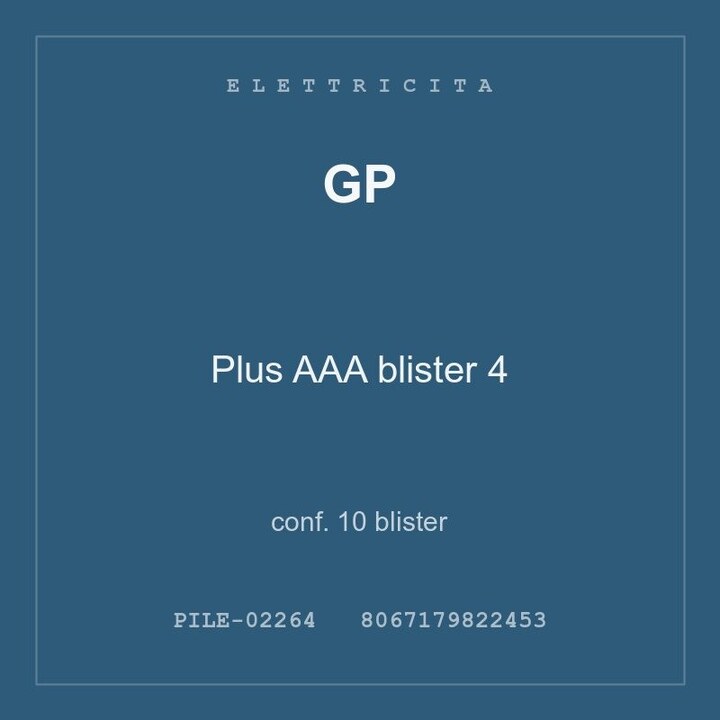 GP Plus AAA blister 4 — conf. 5 blister
