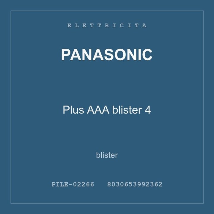 Panasonic Plus AAA blister 4 — conf. 2 pz