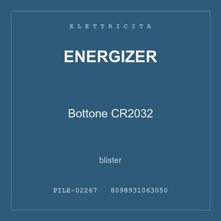 Energizer Bottone CR2032 — blister